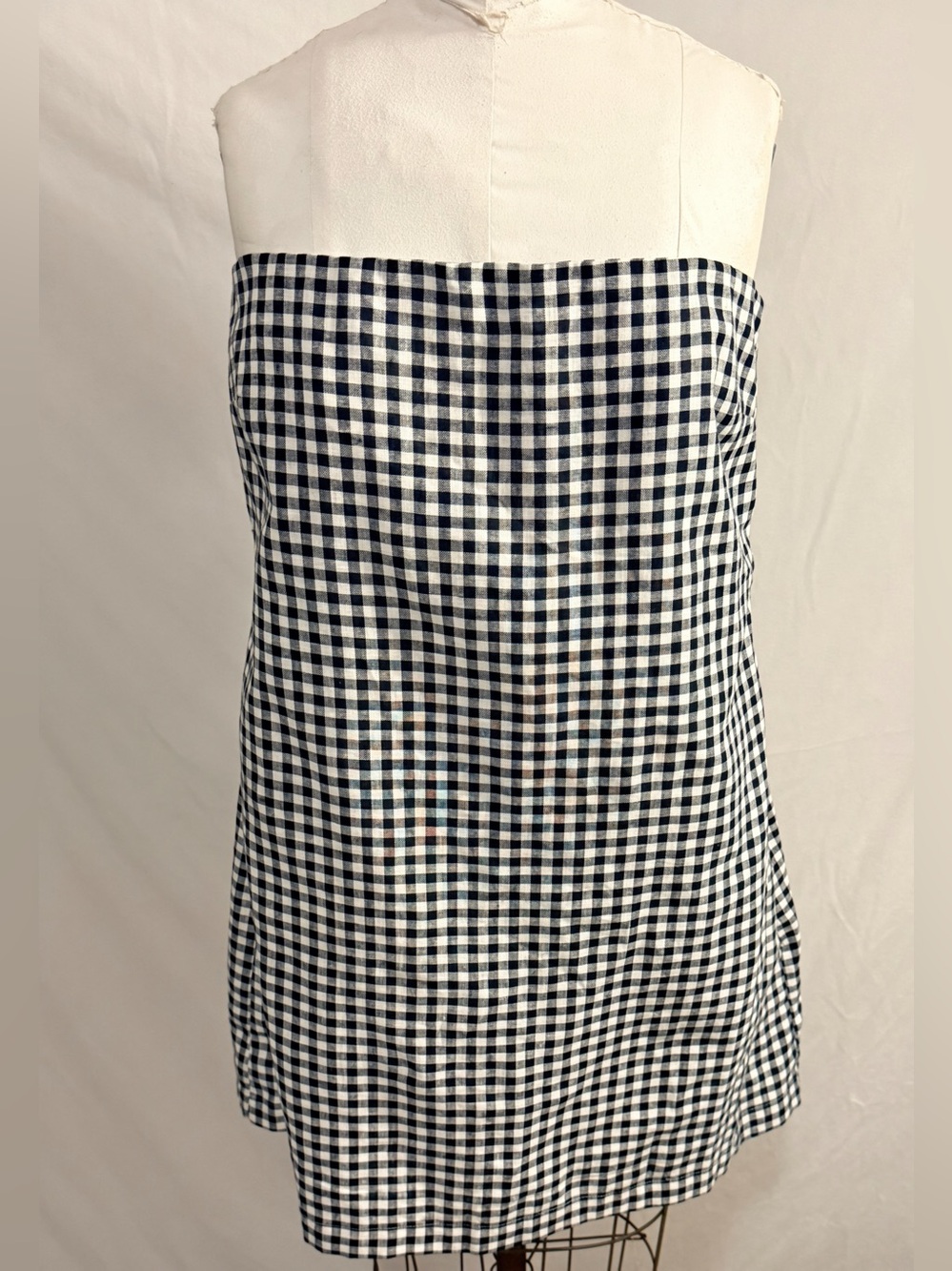 Abercrombie & Fitch Gingham black and white Strapless Skort Romper Dress XL NWT